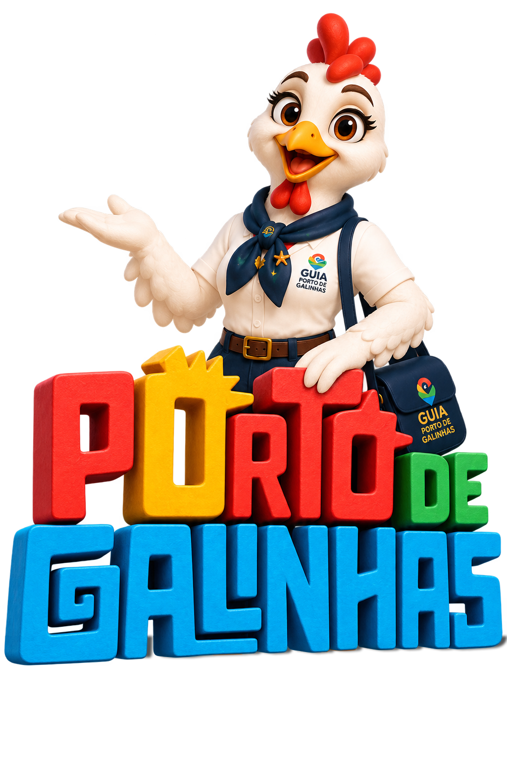 Gali com o letreiro Porto de Galinhas